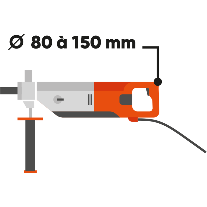 Carotteuse électrique diamètre de 80 à 150 mm sur batie